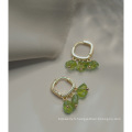 Shangjie OEM Joyas 2021 Mode Oreille Boucles d&#39;oreilles Summer Boucles d&#39;oreilles Olivine Green Gold Boucles d&#39;oreilles plaquées